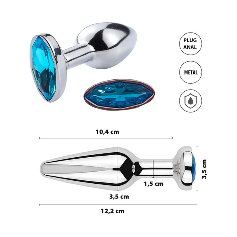 Plug Anal Pequeo Ojo Azul 12,2 x 3,5 cm Plug Anal Pequeo Ojo Azul 12,2 x 3,5 cm