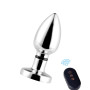 Plug Anal Metálico con Vibrador Carga USB y Control Remoto
