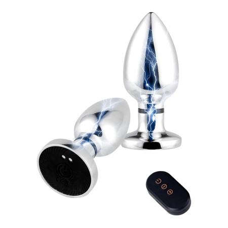 Plug Anal Metálico con Vibrador Carga USB y Control Remoto