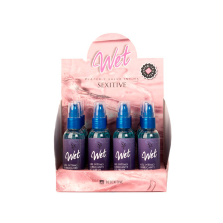 Gel Lubricante Wet Efecto Calor 12 Uni. 75 ml + Caja Exhibidora de ...