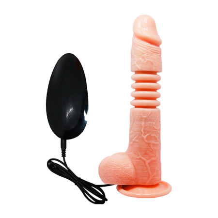 Dildo Vibrador con Sopapa y Función de Empuje 22 cm x 4 cm
