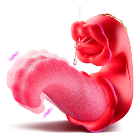 Venatici Vibrador Doble con Forma de Lengua Carga USB