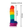 Consolador Multicolor con Sopapa 13 cm Nsnovelties