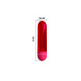 Mini Bala Metálico Rojo con 10 Modos de Vibración y Carga USB Pretty Love