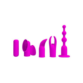 Vibrador 4 Cabezales 12 funciones Carga USB Pretty Love