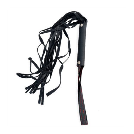 Látigo de Cuero Ancho con Tachas Negro 45 cm