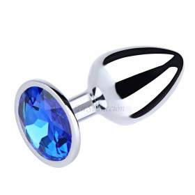 Plug Anal de Metal Acero Mediano Perla Azul 8 x 3 cm. Plug Anal de Metal Acero Mediano Perla Azul 8 x 3 cm.  | Ts Mayoris...