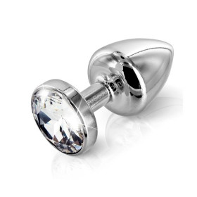 Plug Anal Mediano de Acero Plateado 8 x 3 cm.  | Ts Mayorista | Sex...