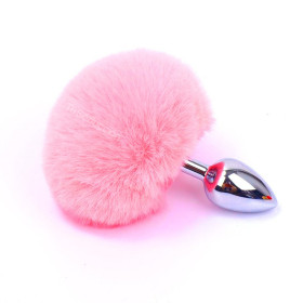 Plug de Acero Cola de Conejo Rosa Mediano Plug de Acero Cola de Conejo Rosa Mediano  | Ts Mayorista | Sex Sho...