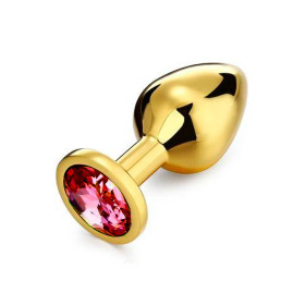 Plug Anal Dorado Mediano Perla Roja Plug Anal Dorado Pequeño Perla Roja  | Ts Mayorista | Sex Shop Mayo...