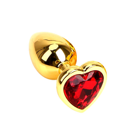 Plug Anal de Acero Pequeño Corazón Con Joya Roja  | Ts Mayorista | ...