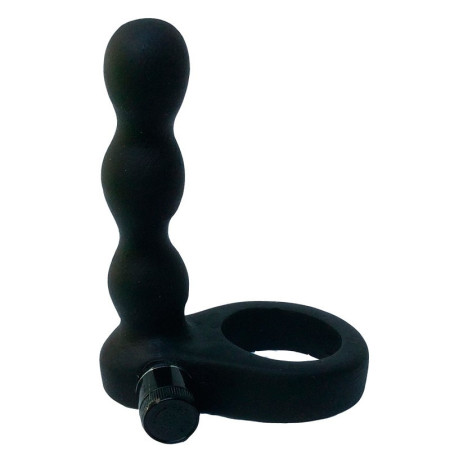Anillo Doble Hot Mini Vibrador Platinum Negro  | Ts Mayorista | Sex...