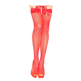 Medias de Red con Puño y Moño Rojo Pasionel Medias de Red con Puño y Moño Rojo Pasionel  | Ts Mayorista | Sex S...