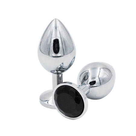 Plug Anal de Metal Pequeño Perla Negra 7 x 2.5 cm.  | Ts Mayorista ...