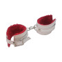 Esposas Chicas Cuero Blanco y Peluche Rojo con Mosquetón  | Ts Mayo...