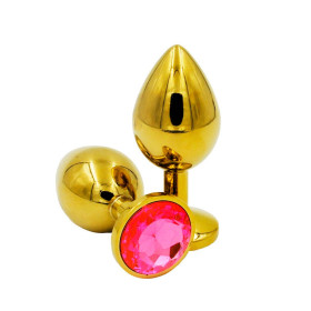 Plug Anal Dorado Mediano Perla Rosa Plug Anal Dorado Mediano Perla Rosa  | Ts Mayorista | Sex Shop Mayo...