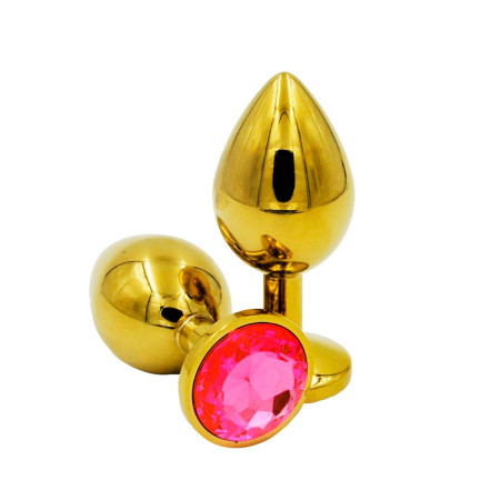Plug Anal Dorado Mediano Perla Rosa  | Ts Mayorista | Sex Shop Mayo...
