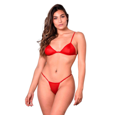 Conjunto de Tul Semi Transparente Regulable Rojo Malena  | Ts Mayor...