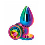 Plug Anal Acero Tornasol Mediano Perla Arcoiris 8 x 3.5 cm.  | Ts M...