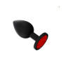 Plug Anal Pequeño de Silicona Negro Joya Roja  | Ts Mayorista | Sex...