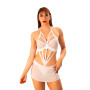 Babydoll Tul con Tiras en Frente Roma Blanco Pasionel  | Ts Mayoris...