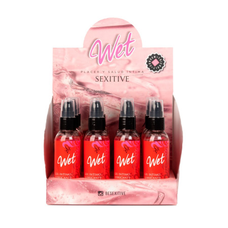 Gel Lubricante Wet Efecto Calor 12 Uni. 75 ml + Caja Exhibidora de ...