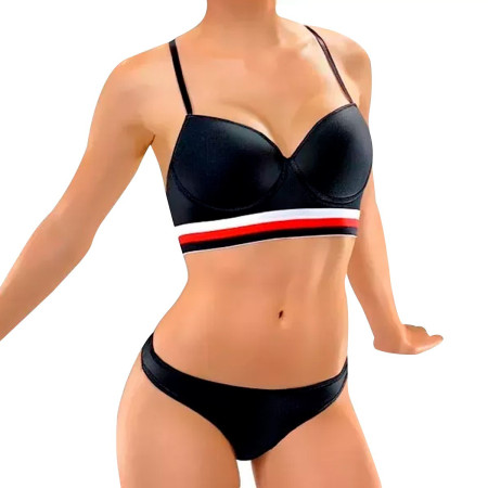 Conjunto Deportivo Top y Panty Negro Talle 2 Tiento Lingerie  | Ts ...