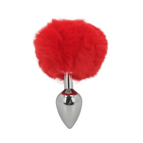 Plug Anal Mediano Cola de Conejo Rojo Plug Anal Mediano Cola de Conejo Rojo  | Ts Mayorista | Sex Shop Ma...