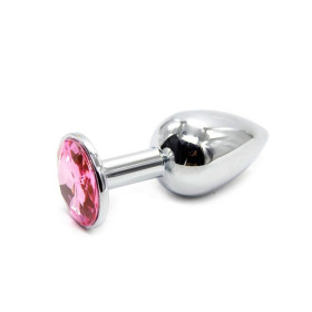 Plug Anal de Metal Acero Pequeño Perla Rosa 7 x 2.5 cm.  | Ts Mayor...