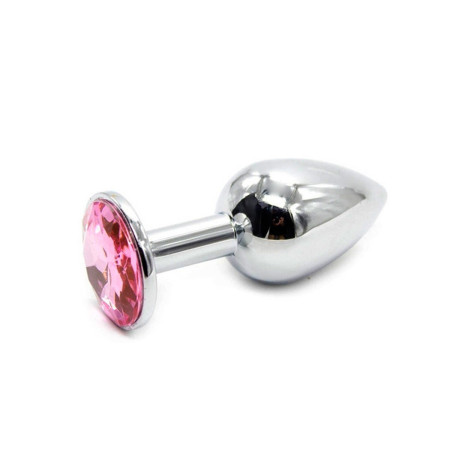 Plug Anal de Metal Acero Pequeño Perla Rosa 7 x 2.5 cm.  | Ts Mayor...