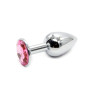 Plug Anal de Metal Acero Pequeño Perla Rosa 7 x 2.5 cm.  | Ts Mayor...