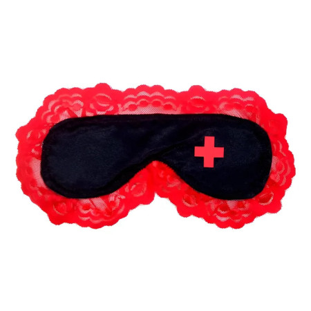 Antifaz de Enfermera Negro y Rojo Pasionel  | Ts Mayorista | Sex Sh...