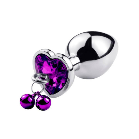 Plug Anal Pequeño Joya de Corazón y Cascabel Violeta