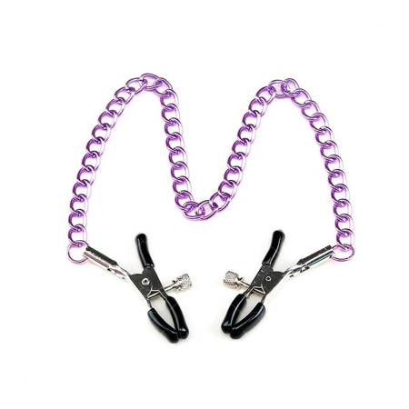 Pinzas para Pezones con Cadena Violeta  | Ts Mayorista | Sex Shop M...