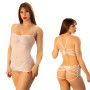 Baby Doll Tul Semitransparente Blanco con Tiras Pasionel  | Ts Mayo...